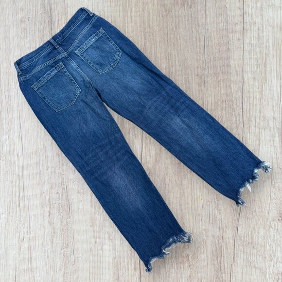 WE THE FREE Maggie Mid Rise Button Fly Straight Leg Frayed Hem Denim Jeans 26 /4 - Picture 3 of 8